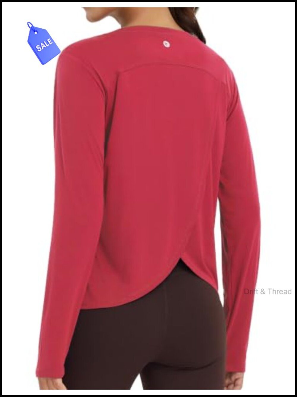 Women's Long Sleeve Quick Dry Workout Top Split Back Athletic Shirt